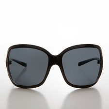 Black 90s Oversized Square Sunglass - Malia