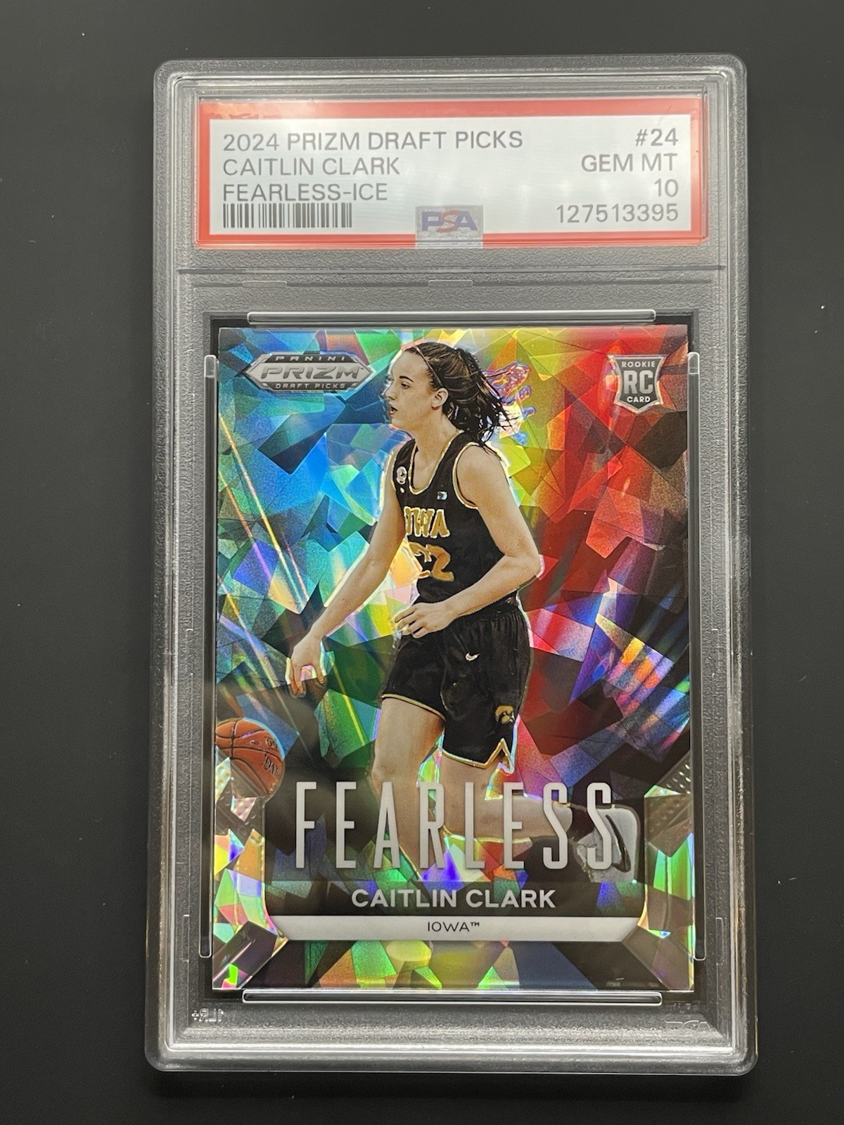 2024 Panini Prizm Draft Picks - Fearless Caitlin Clark #24 Ice Prizm (RC) PSA 10