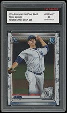 Tarik Skubal 2020 Bowman Chrome Prospects Rookie Card RC Tigers 1st Graded 10