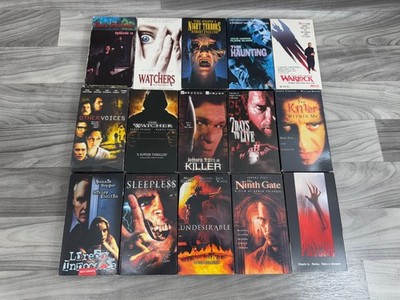 HORROR / SCARY / THRILLER VHS TAPES LOT OF 15 -NIGHT TERRORS WATCHER PSYCHO