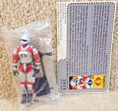 Complete Really Nice Vintage 1986 GI Joe A.V.A.C. AVAC Pilot v1 Bagged Baggie
