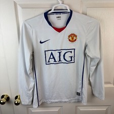 Nike AIG Manchester United Soccer 2008 Long Sleeve Top White Small Men's