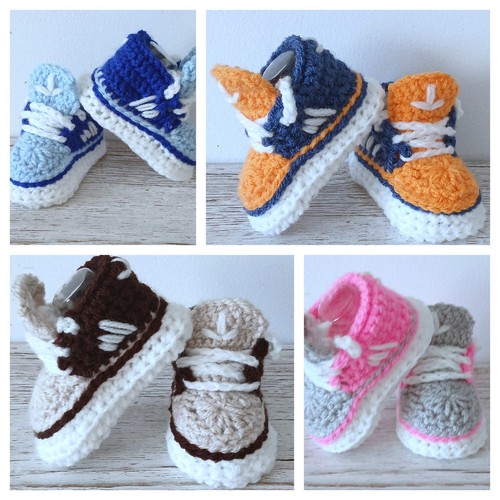 NEW BABY CROCHET SHOES TRAINERS SNEAKERS BOOTIES Boots BOOTS - 第 2/11 張圖片