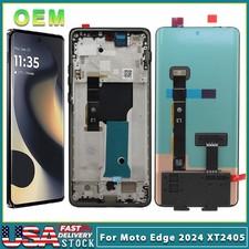 Original XT2405 OLED Digitizer LCD Display Touch Screen Frame For Moto Edge 2024