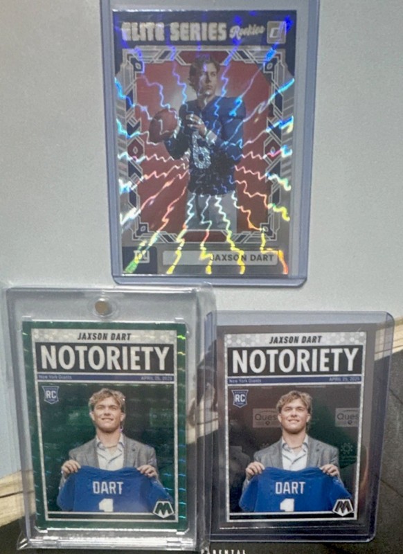 Jaxson Dart New York Giants Rookie Card Lot 3 Elite & Notoriety