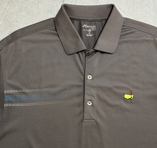 Masters Tech Golf Polo Shirt Mens M Gray Short Sleeve Performance PGA Augusta