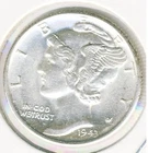 1943-D SILVER MERCURY DIME !!  Mint State !!