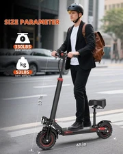 Electric Scooter Adult with Seat 1200W motor 11''Off Road 34MPH 48V/18AH Battery