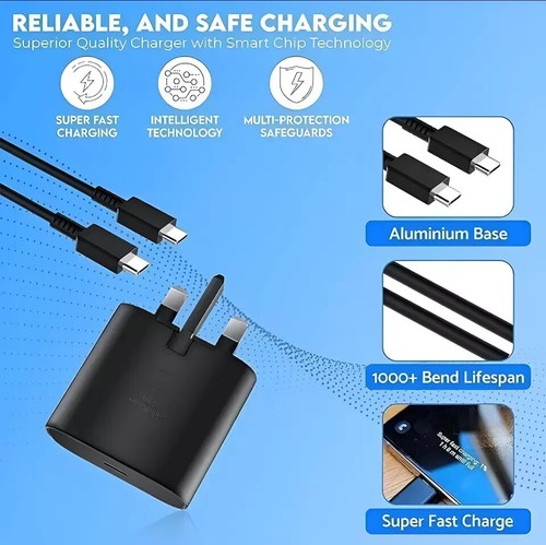 Genuine 25W Super Fast Charger Adapter Plug & Cable For Samsung Galaxy Phones UK - Picture 7 of 22
