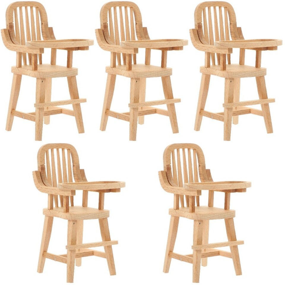 Abaodam 2-tlg. Miniatur Barhocker Set - Holz Puppenhaus Möbel