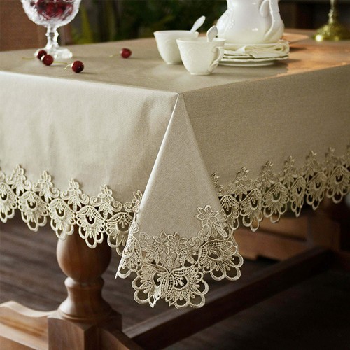 European PVC Tablecloth Waterproof Lace Square Rectangle Oilcloth Wipe Clean - Picture 4 of 12