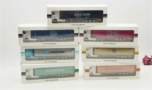 New 1/87 Benz Container truck Trailer Diecast Model Car Toys Gift Display - Picture 5 of 27