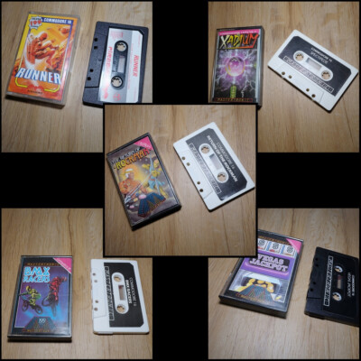 5x Commodore16 Spiele Rockman Runner Xadium BMX Racers Vegas Jackpot
