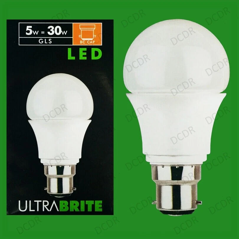 1x 5W (=30W) LED Ampoule, A55 Globe, 3000K, Douille Baïonnette, BC, B22 Lampe - Photo 1/1