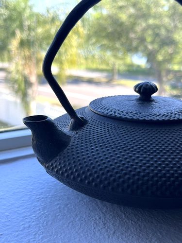 ANTIQUE c.1905 SIGNED ARARE JAPANESE TETSUBIN Iron Tea Kettle Pot Teapot - Picture 15 of 17