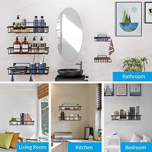 Posyla Shower Caddy 5 Packs Shower Organizers with 3 Shower Shelves 2 Soap Di...