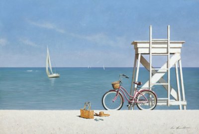 Ocean Ride by Zhen-Huan Lu Art Print Bicyle Beach Coastal Seascape Poster 18x26