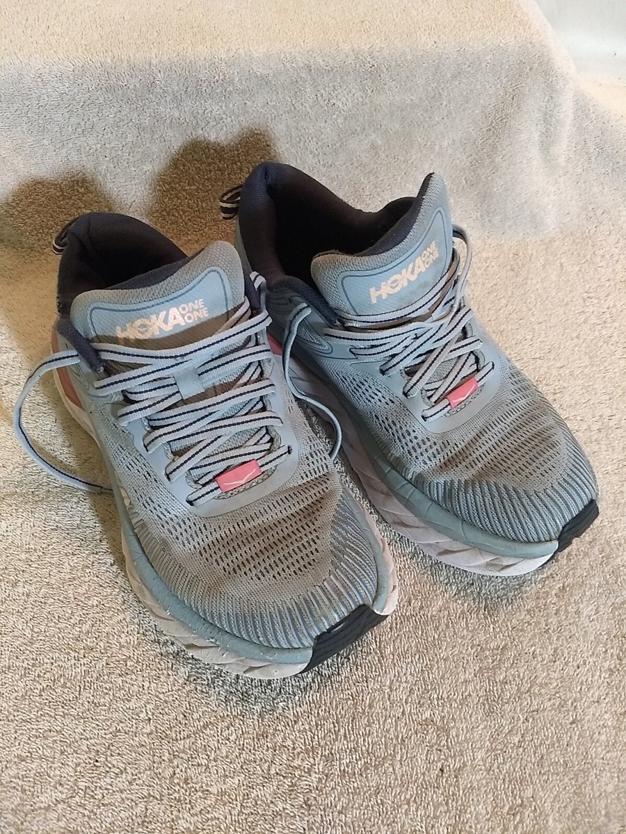 Hoka One One Womens Bondi 7 Light Blue Running Shoes, Size: 6.5