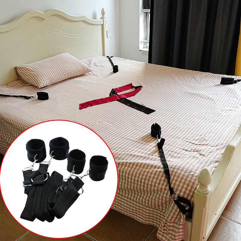 Bed Restraints Sex Tie Downs Mattress Bed Set Legs Arms Set Wrist Ankle Straps