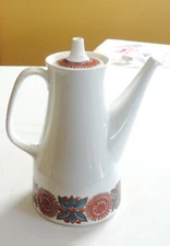 Vtg MCM Modern Pop Art Turi Design Figgjo Flint Norway Astrid Coffee Pot & Lid