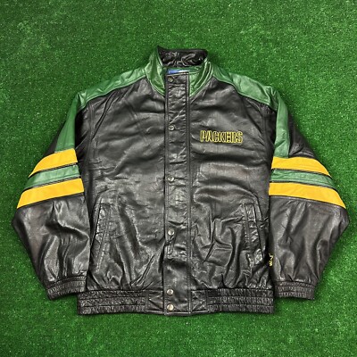 Vintage 90's Starter Green Bay Packers Leather Jacket Men's Large NFL  Football