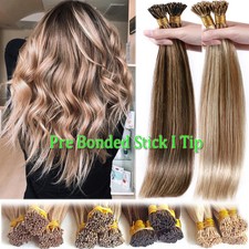 I-Tip Stick Tip Micro Ring Bead Remy Human Hair Extensions Double Drawn 150G Icy