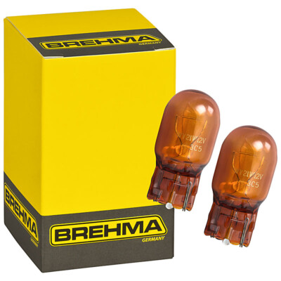 2er Set BREHMA WY21W 12V 21W WX3x16d Orange Glassockel Blinkerlampe