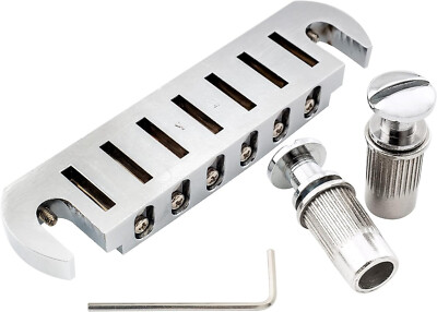 Chrome 52.5mm Tune-O-Matic Pigtail Wraparound Bridge For LP Guitar