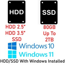 Disco duro HDD/SSD 2,5" 3,5" SATA computadora portátil PC con Windows 10 11 Pro/Hogar