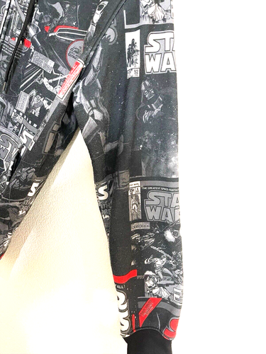 Men's M Star Wars Black Red Full Zip Hoodie Special Edition Print Empire Strikes - Picture 10 of 11