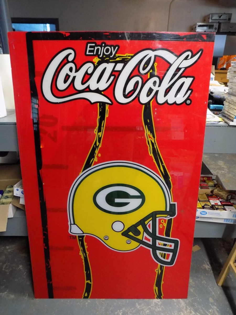 GREEN BAY PACKERS Coca-Cola Plexiglass Full Size Face For Vending