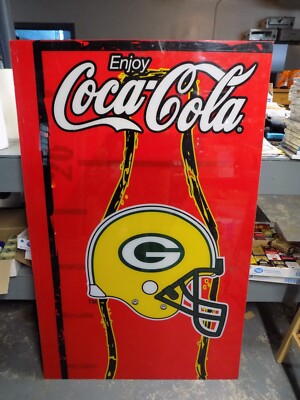 GREEN BAY PACKERS Coca-Cola Plexiglass Full Size Face For Vending