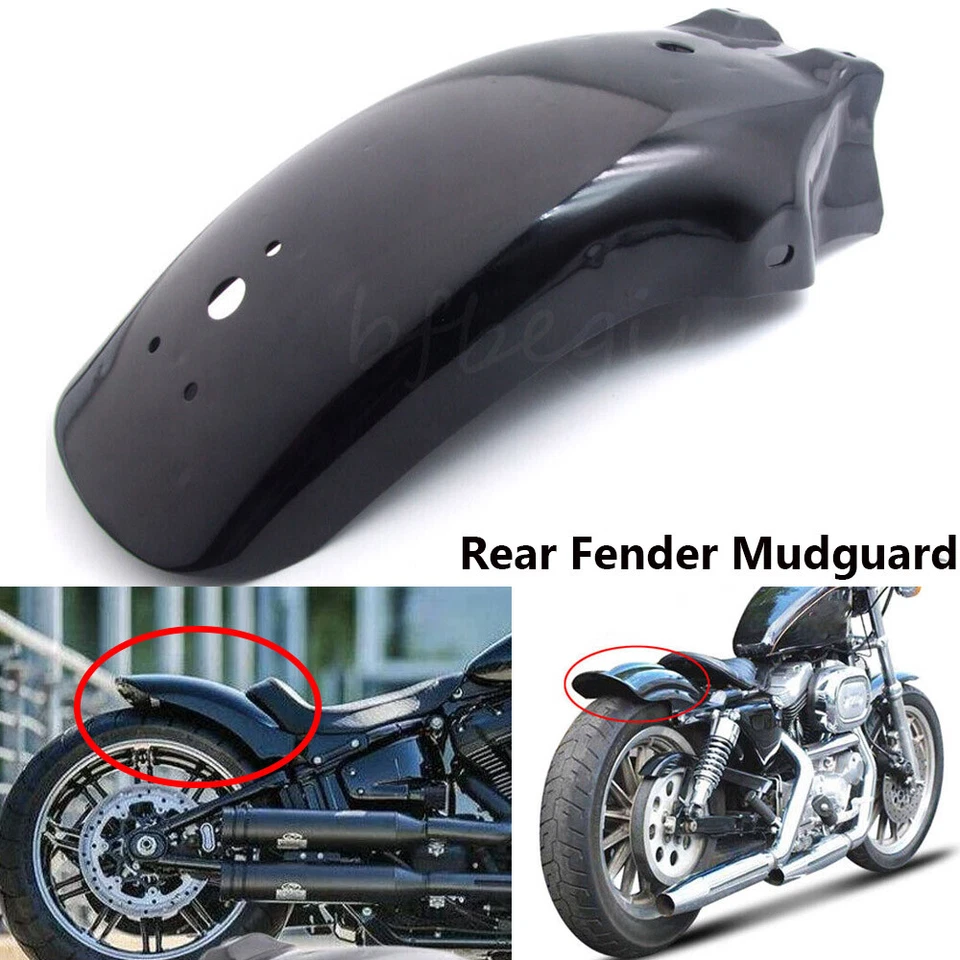 Guardabarros trasero moto universal metal para chopper bobber honda yamaha Foto 2 de 4