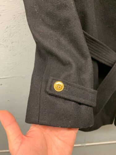 Dana Buchman Damenmantel schwarz Wolle mit Gürtel Übergröße Large asymmetrischer Reißverschluss - Bild 4 von 11