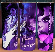 Prince Purple Rain Cup Mug Tumbler 20oz with lid and straw