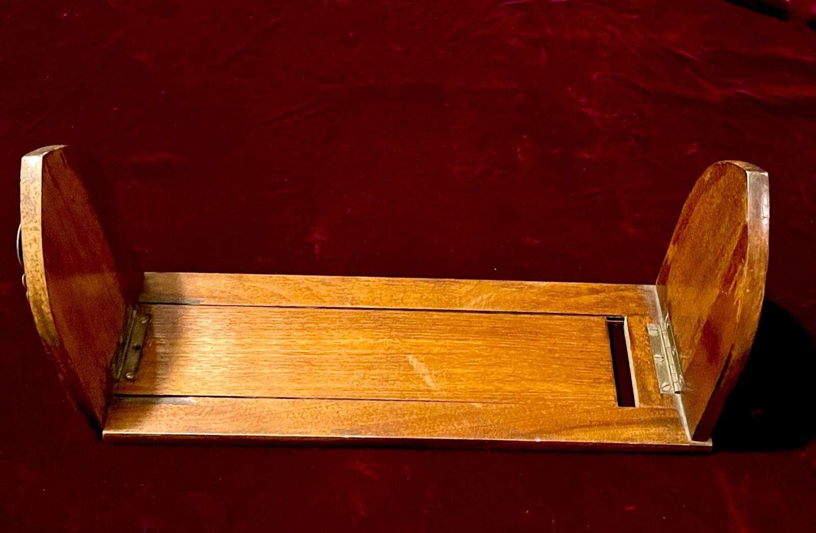 Antique Desk Top Book Stand Rack English Victorian Walnut  Folding  Portable