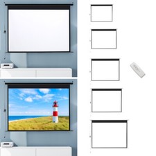 70-120" Electric Motorized Projector Screen 4:3 Matte White Home Cinema + Remote