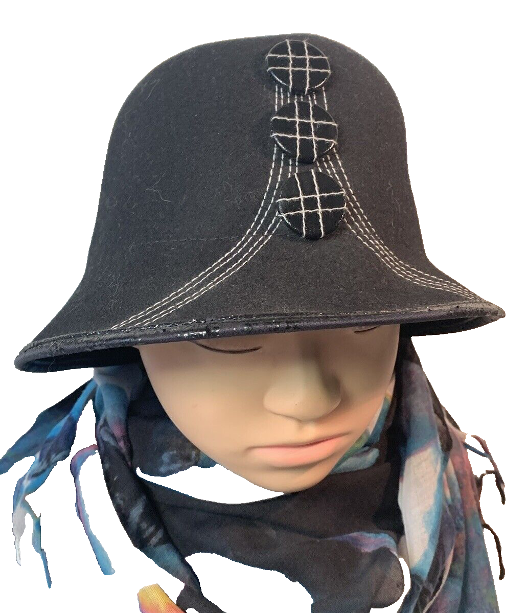 SCALA Bucket Cloche HAT Felt Grey 100% Wool Chic City One Size Boho Scala Collections Women main image 3
