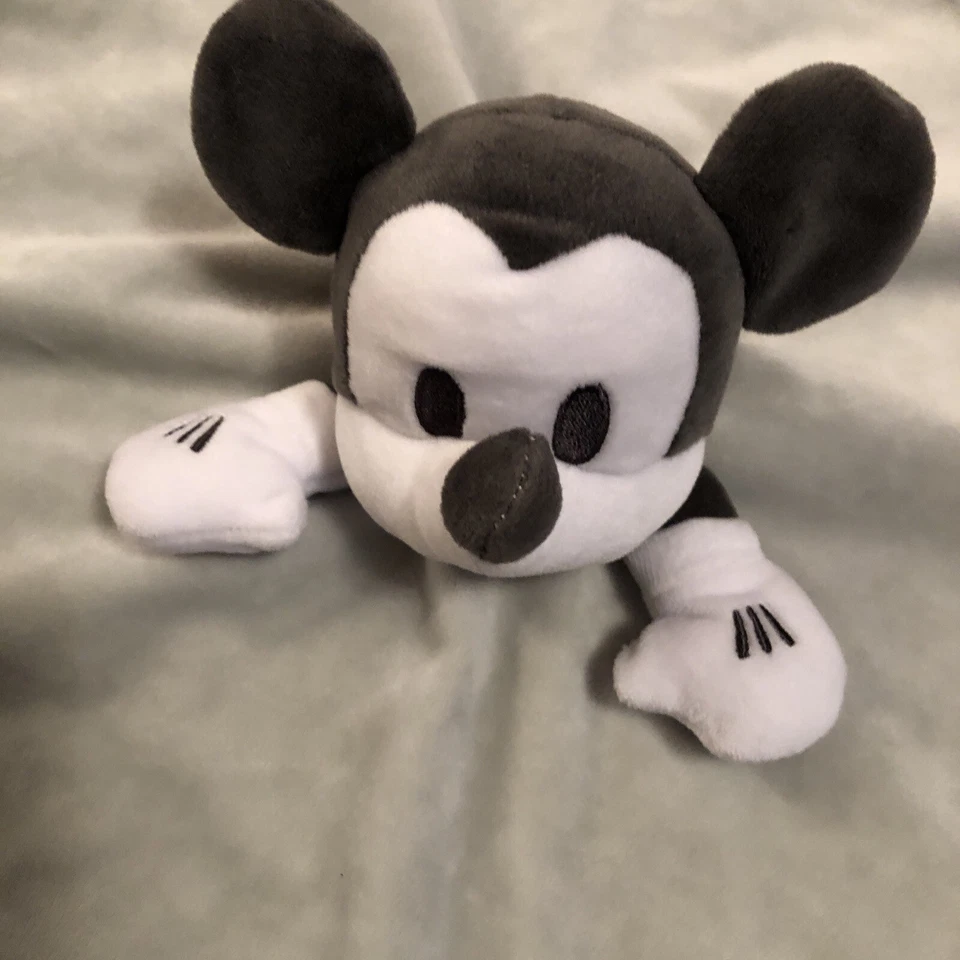 Disney Baby Mickey Mouse Gray Classic Stars Sherpa Security Blanket Lovey Toy - Image 2 of 4