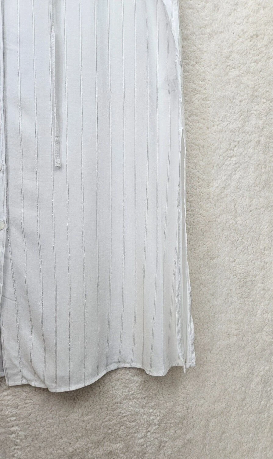 PALM ANGELS Shore Vestito Donna Grande Bianco Rayon Manica Corta Svasata Beach Board Copricostume K L