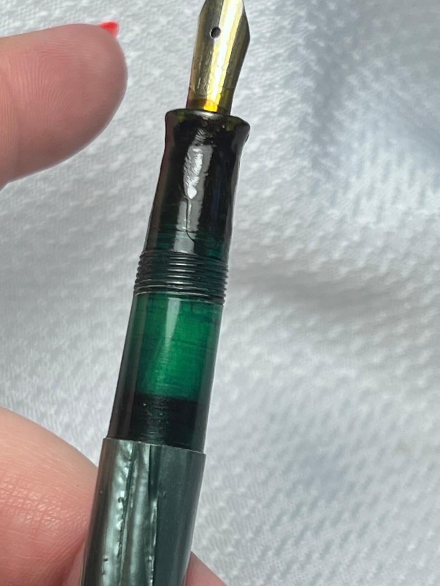 Pelikan 100N German Fountain Pen Green Marlbeled Vtg Logo 4 Pelikan 100N German Fountain Pen Green Marlbeled Vtg Logo 4