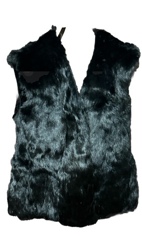 Chaleco de terciopelo de piel real vintage talla XXL/grande reversible para mujer negro ¡Envío gratuito! - Imagen 10 de 11