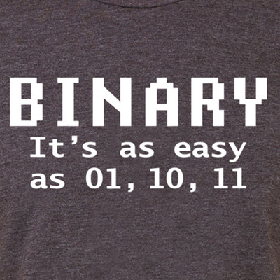 BINARY IS AS EASY AS 01 10 11 coder programmer funny geek nerd web T-Shirt