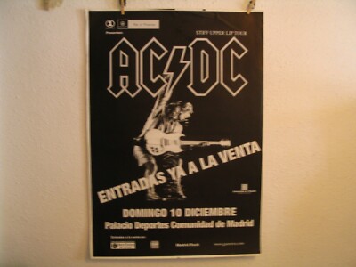 AC/DC ORIGINAL POSTER STIFF UPPER LIP TOUR 2000 MADRID SPAIN 39x27'' 