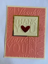 Thank you embossed card kit of 10 made w/ Stampin’ Up!