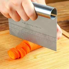Stainless Steel Dough Cutter & Baking Scraper with Measurement Markings