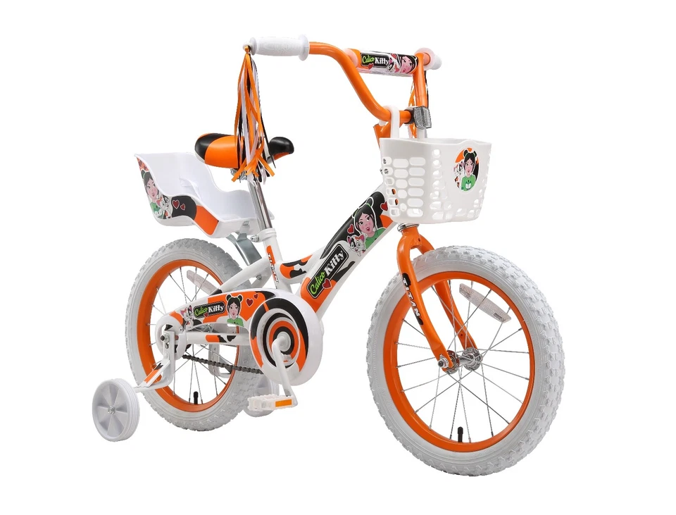 Bicicleta BMX Titan Calico Kitty para niñas, 16 pulgadas con ruedas de entrenamiento Foto 2 de 4