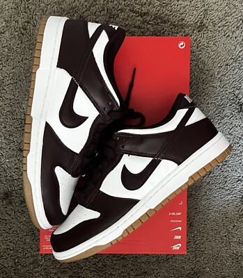 Size 6.5Y/8W- Nike Dunk Low (GS) Sneakers White Burgundy Crush