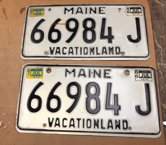 Vintage Maine License Plates Matched Pair eBay