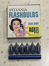Vintage Sylvania Blue Dot Flashbulbs AG1B 6 Blue Bulbs NOS Made In USA